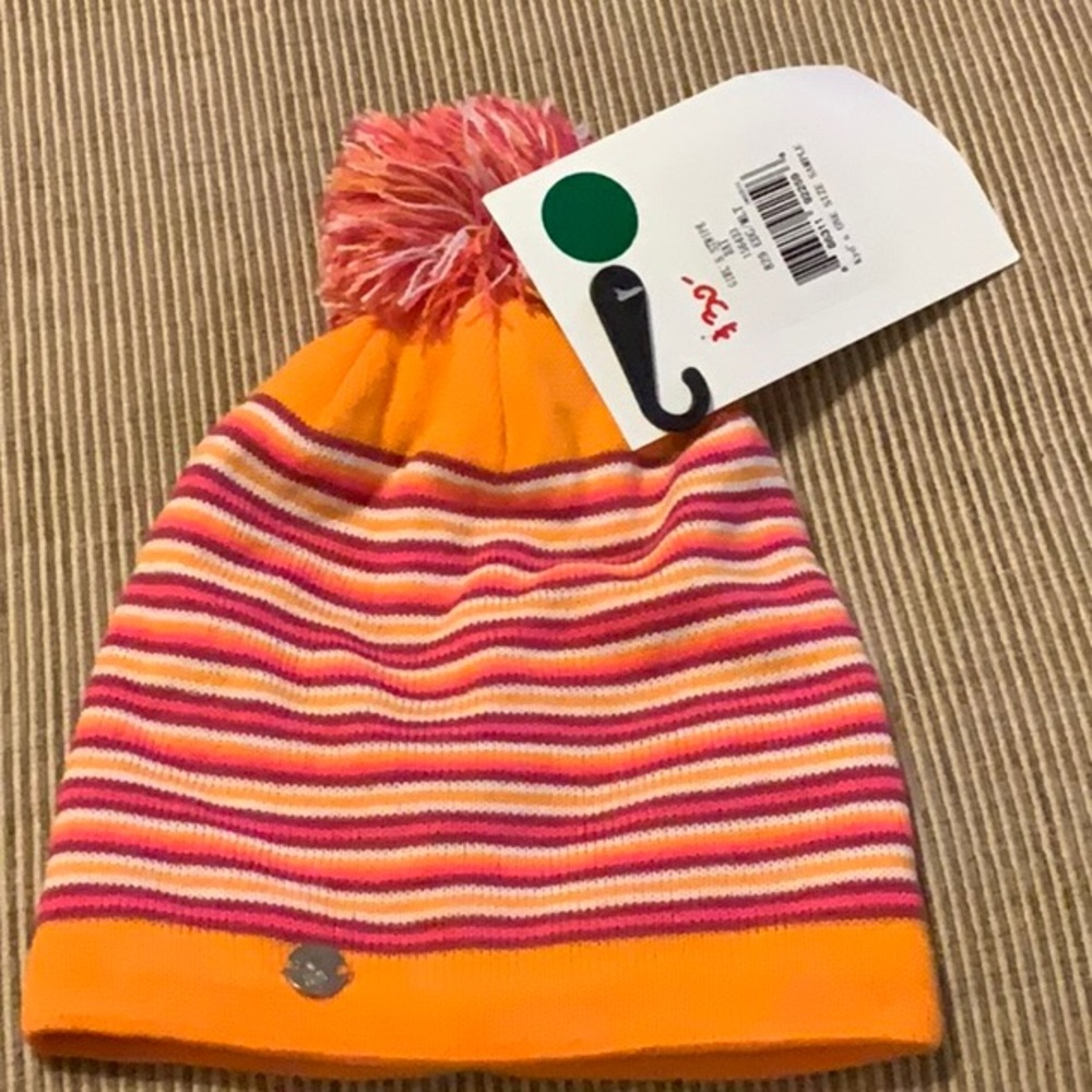 Spyder Girls Stripe Hat (Orange/Raspberry) stripe